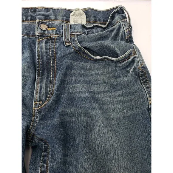 Ariat Men’s M4 Low Rise Dark Wash Denim Blue Boot Cut Jeans Size 34/34 MX12FA16 - Picture 4 of 16